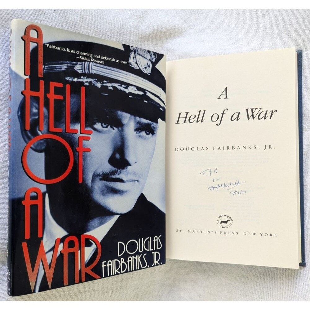 Signed Douglas Fairbanks Jr. - One Hell of a War - 1st Edition, 1st Print - WWII